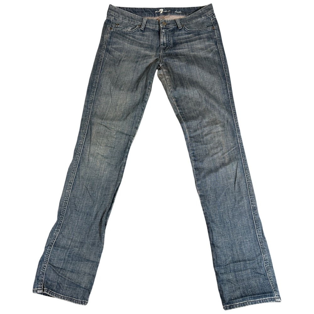 7 For All Mankind Kate Jeans Womens 29‎ (31x34) Blue Denim Stretch Straight Leg